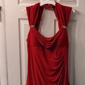 Little red dress with a little bling at the shoulders